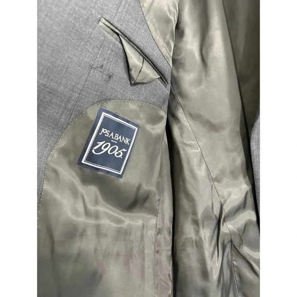 Jos. A. Bank 1905 Slim Fit Dark Grey 100% Wool Blazer Jacket Sport Coat 44L